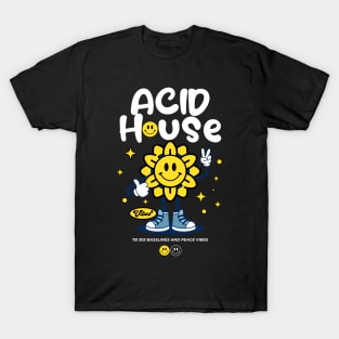 ACID HOUSE  - Peace Vibe Flower (white) T-Shirt